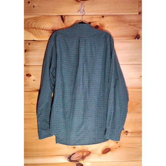 Ralph Lauren Non Iron Men's Size XL 17.5 Green Plaid Long Sleeve Casual Shirt - Picture 5 of 7
